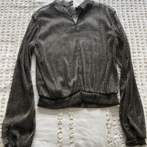 Lulu's Shimmering Black Blouse